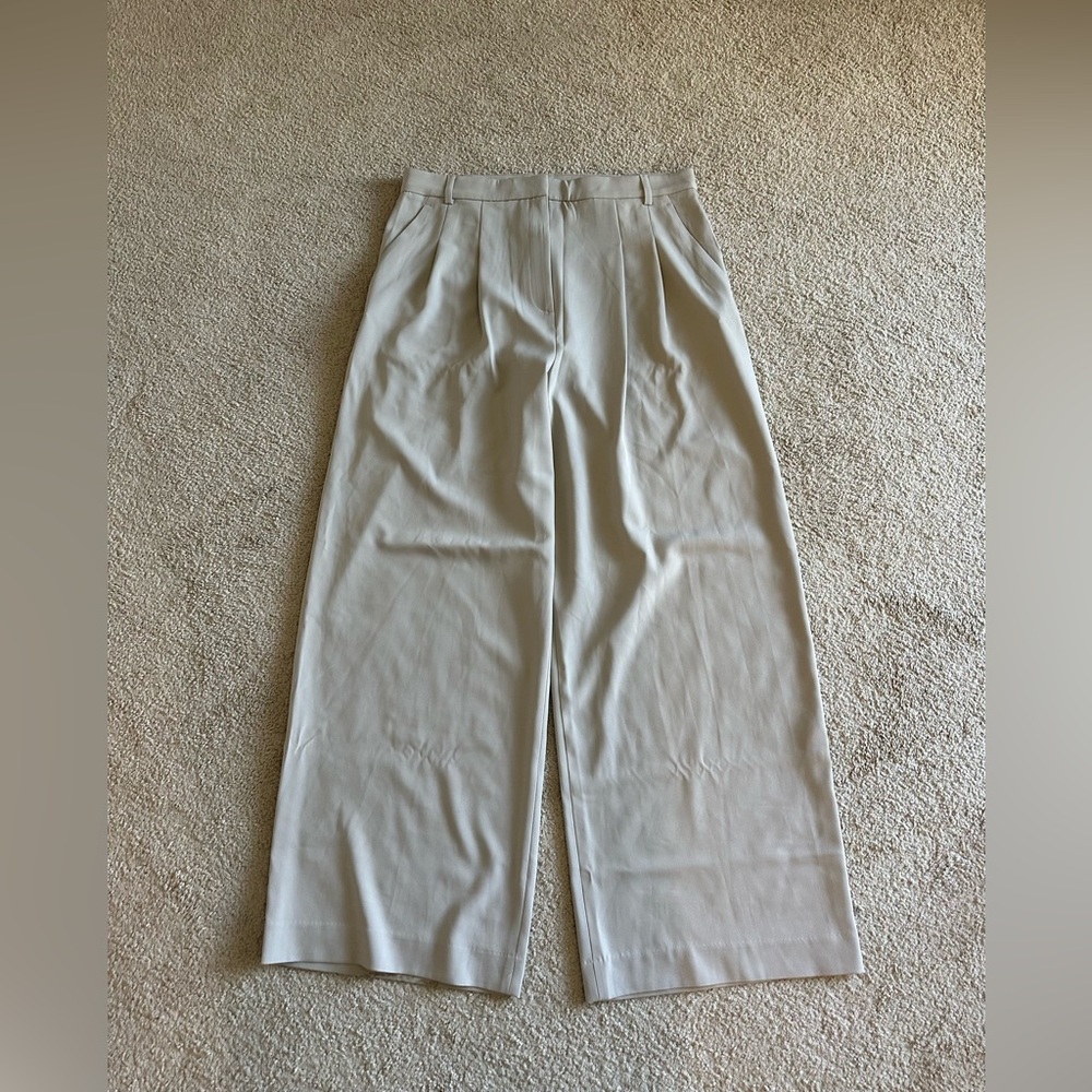 Elegant Cream Wide-Leg Trousers